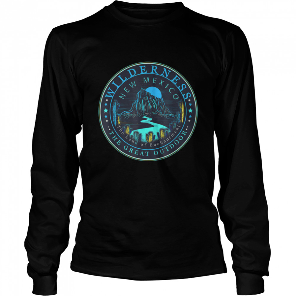 New Mexico Retro Vintage Mountain Outdoors State Graphic T- B09W8G99WJ Long Sleeved T-shirt