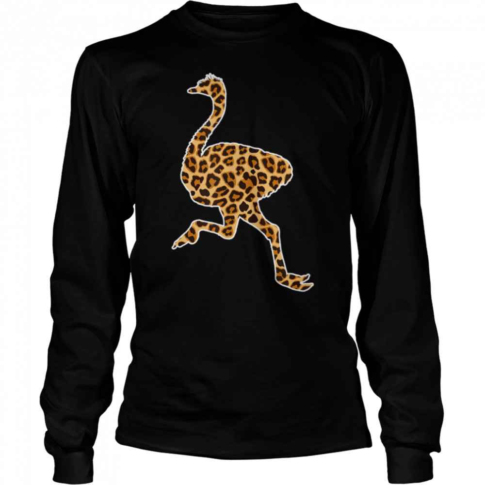 Ostrich Lover Pet Animal Print Leopard Girls Women Kids T- B09W8WHZFR Long Sleeved T-shirt