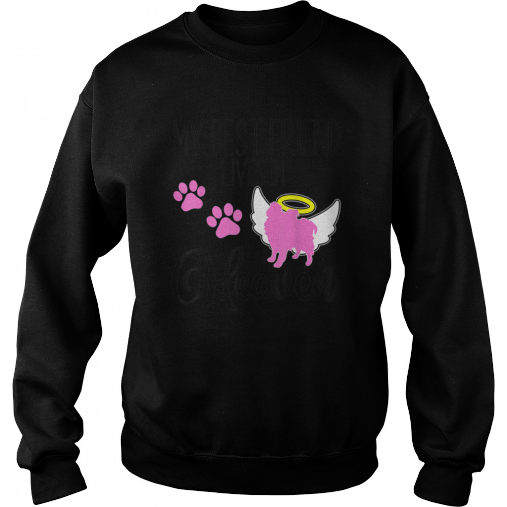 Pomeranian My Best Friend Lives Heaven Pet Loss Puppy Lover T- B09W5KRXL6 Unisex Sweatshirt