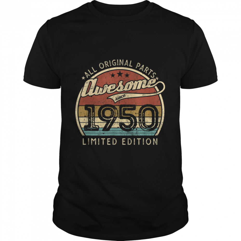 Retro Vintage 1950 Limited Edition 72nd Birthday 72 Year Old T- B09W8S6D91 Classic Men's T-shirt