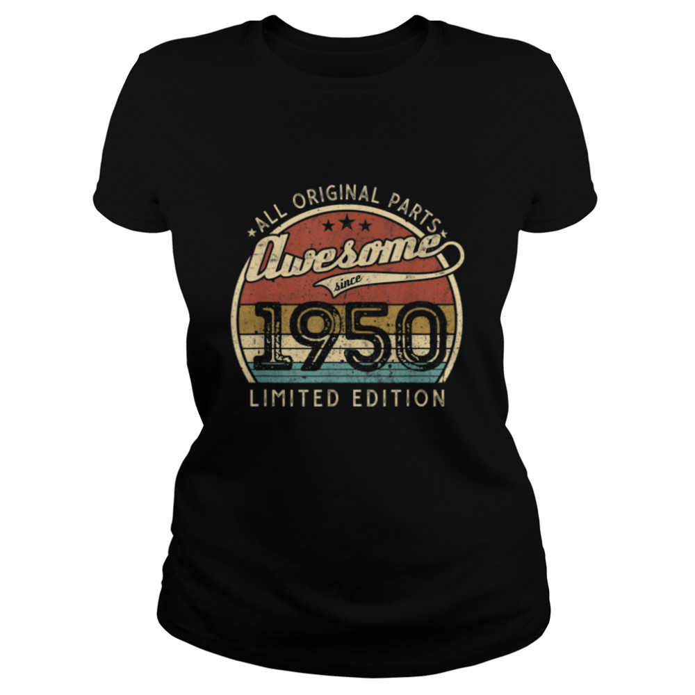 Retro Vintage 1950 Limited Edition 72nd Birthday 72 Year Old T- B09W8S6D91 Classic Women's T-shirt