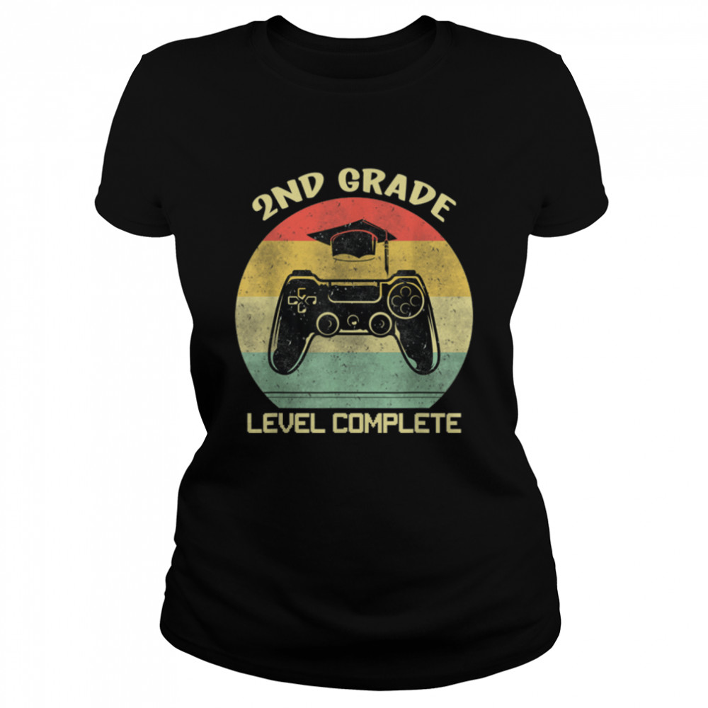 Second 2nd Grade Graduation Level Complete Video Gamer T- B09W95F3QC Classic Women's T-shirt