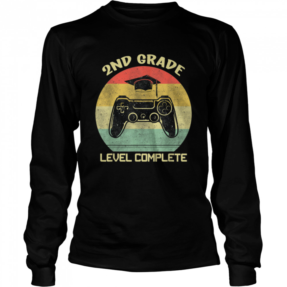 Second 2nd Grade Graduation Level Complete Video Gamer T- B09W95F3QC Long Sleeved T-shirt