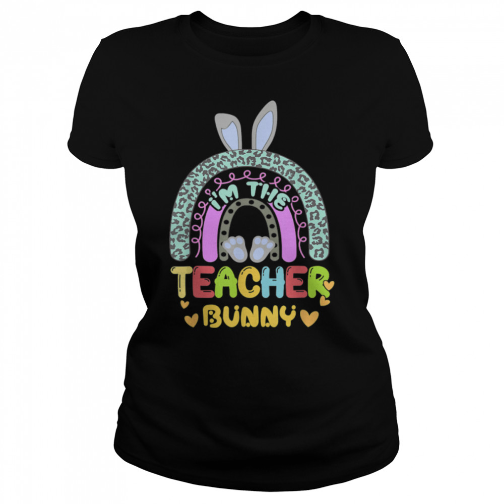 Teacher Easter Rainbow Bunny Rabbit Costume Matching Family T- B09W62R1VZ Classic Women's T-shirt