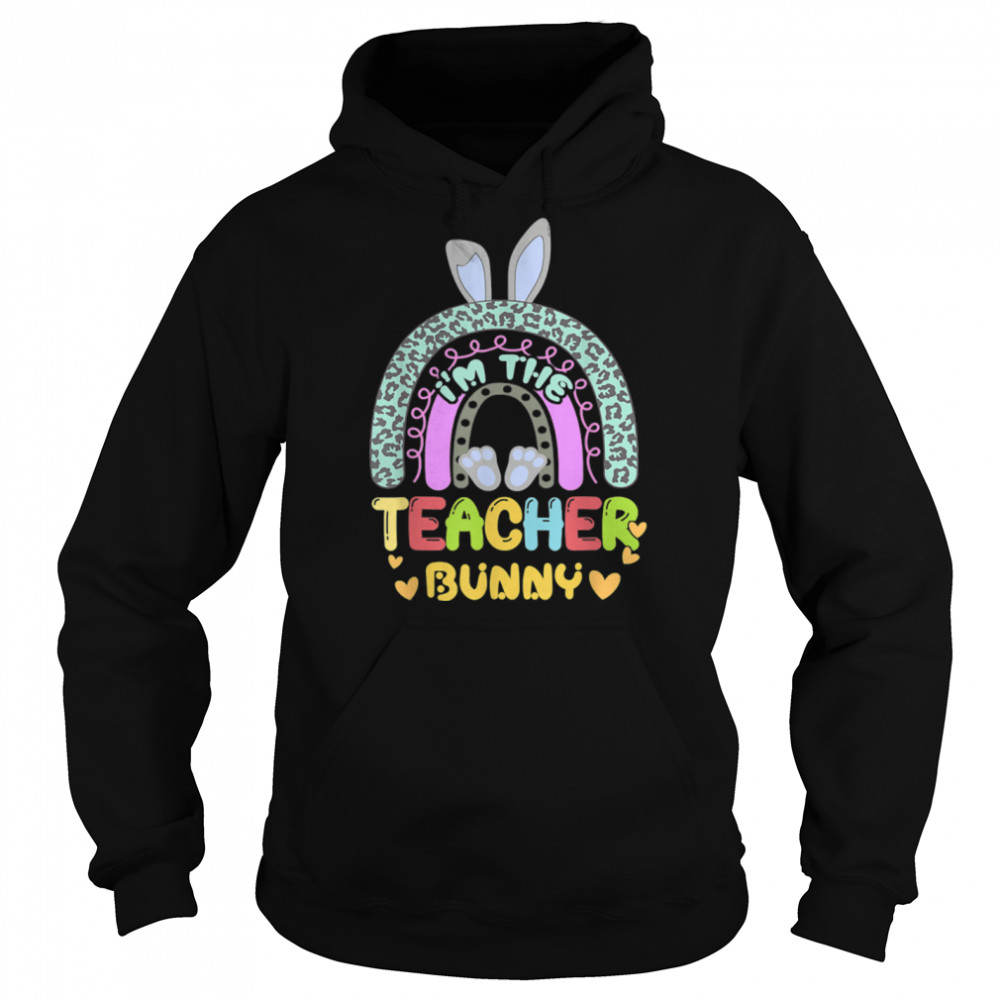 Teacher Easter Rainbow Bunny Rabbit Costume Matching Family T- B09W62R1VZ Unisex Hoodie