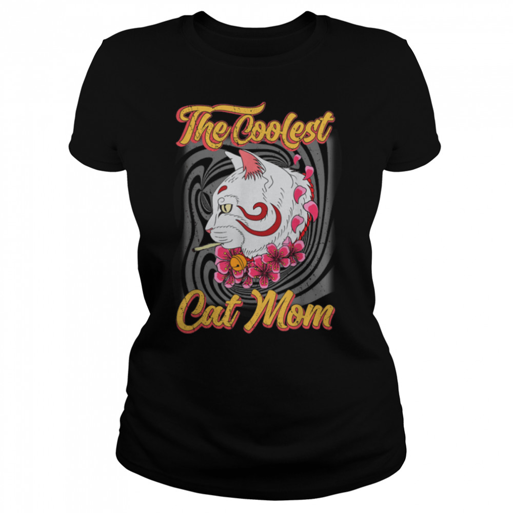 The Coolest Cat Mom So High Retro Vintage Gift Girl Women T- B09VX3R814 Classic Women's T-shirt