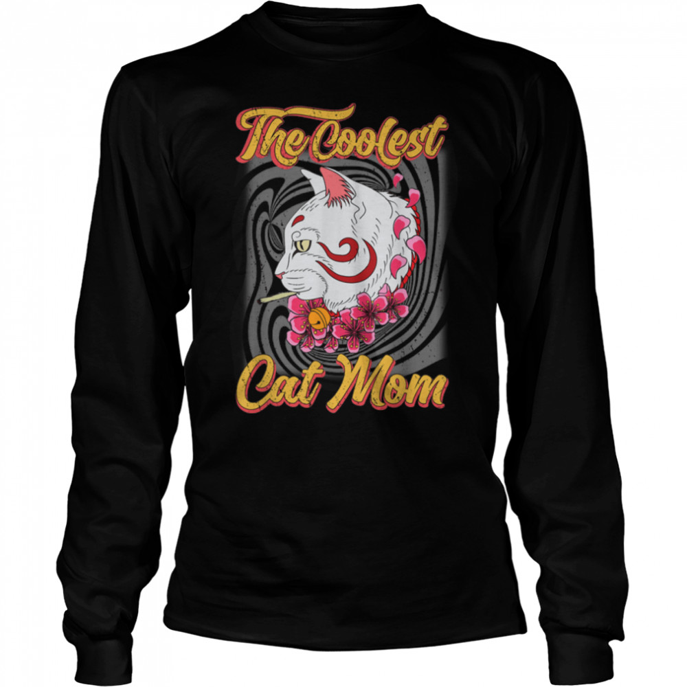 The Coolest Cat Mom So High Retro Vintage Gift Girl Women T- B09VX3R814 Long Sleeved T-shirt