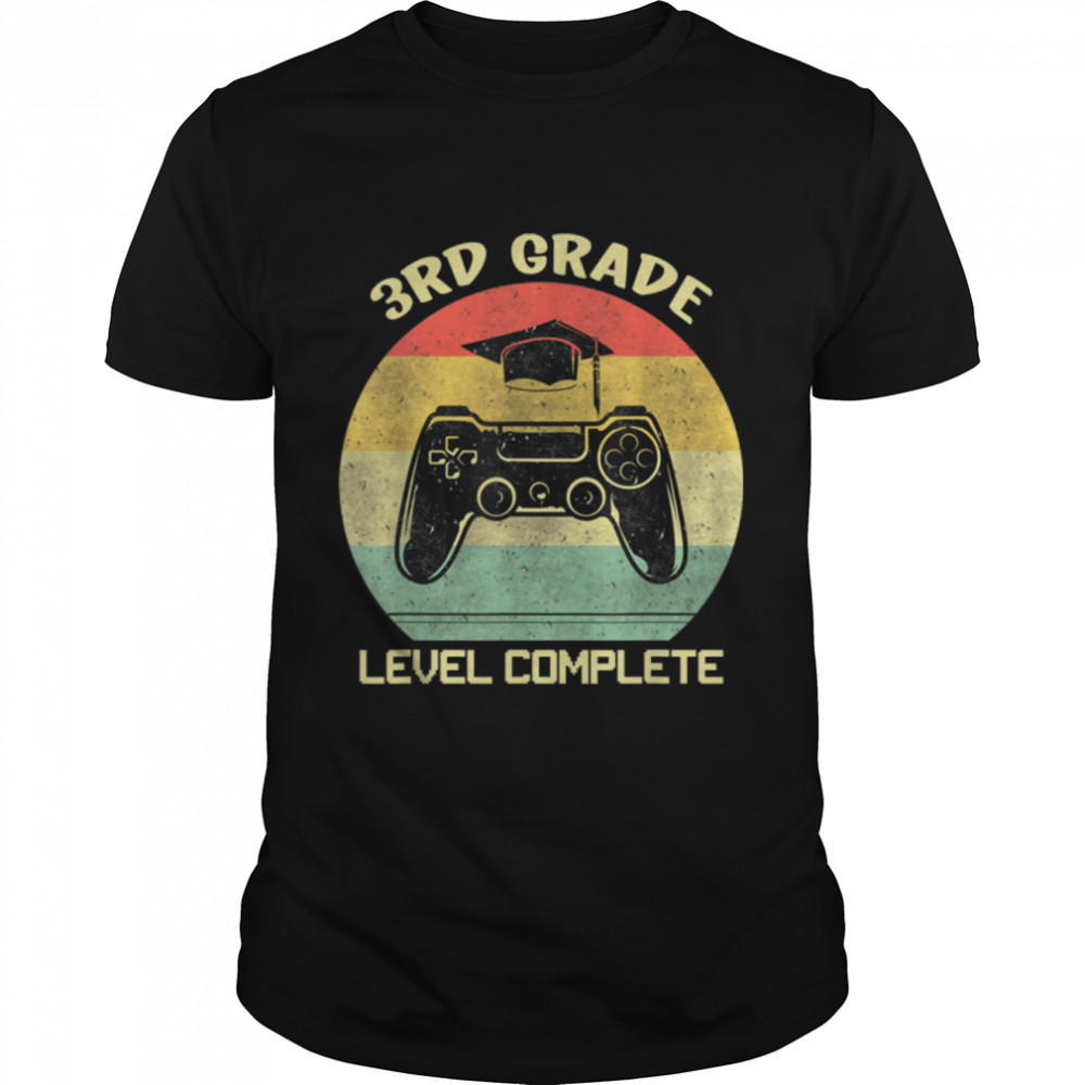 Third 3rd Grade Graduation Level Complete Video Gamer T- B09W94FX11 Classic Men's T-shirt