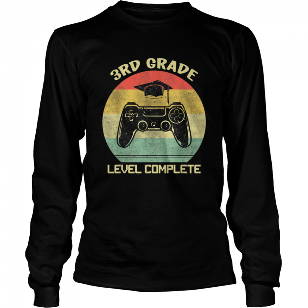 Third 3rd Grade Graduation Level Complete Video Gamer T- B09W94FX11 Long Sleeved T-shirt