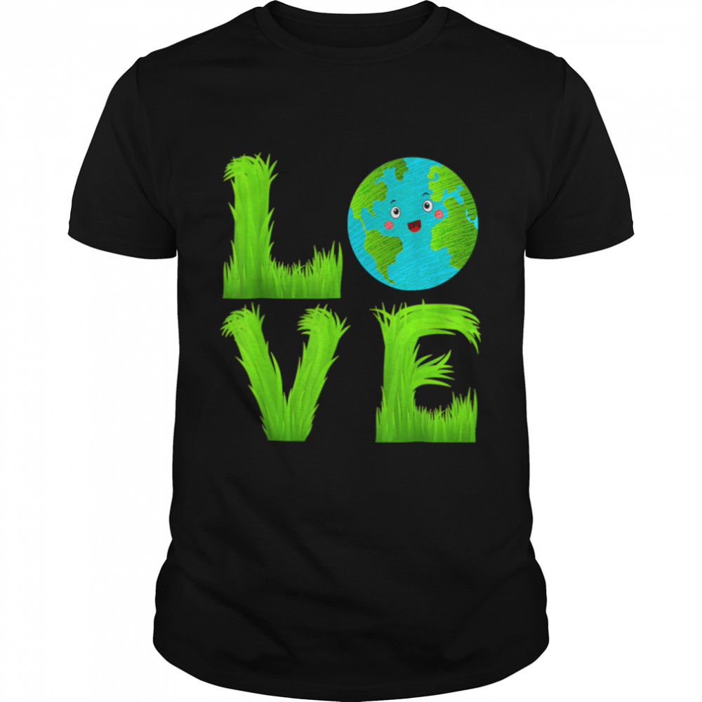 Love World Earth Day 2022 Green Planet Grass Lover Kids Cute T- B09W9354HM Classic Men's T-shirt