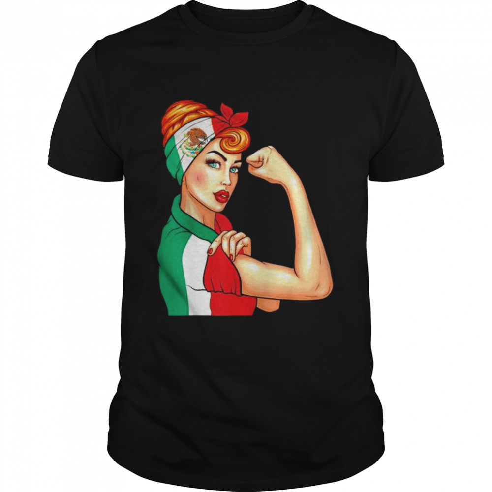 Mexican Girl Unbreakable Heritage Mexico Flag shirt Classic Men's T-shirt