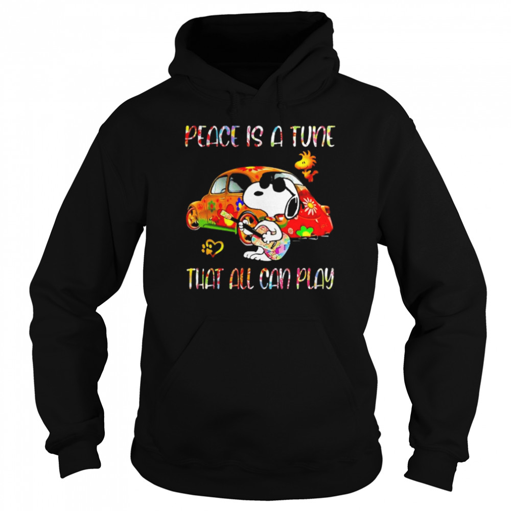 Snoopy peace is a tune that all can play shirt Unisex Hoodie