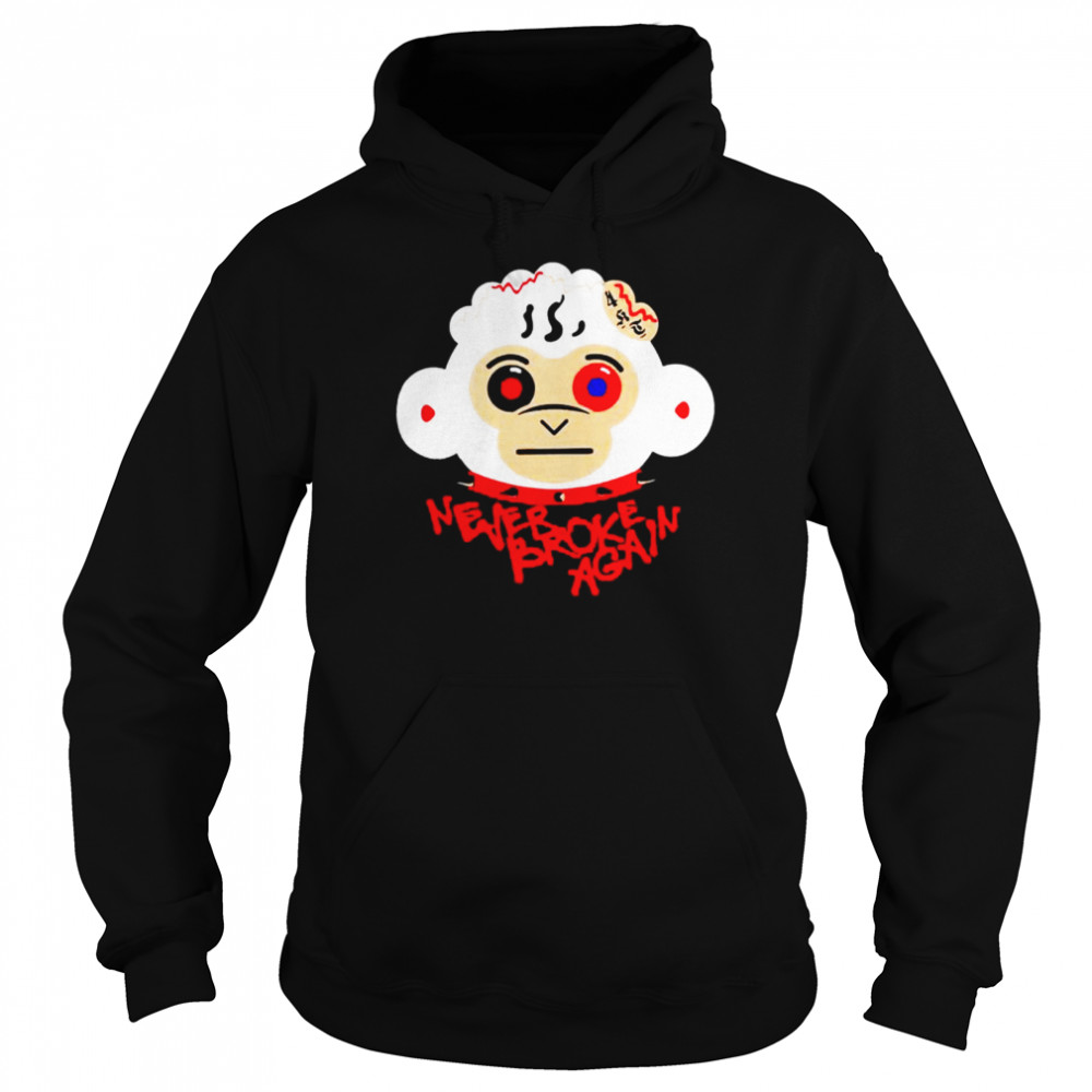 Never broke again monkey head shirt Unisex Hoodie