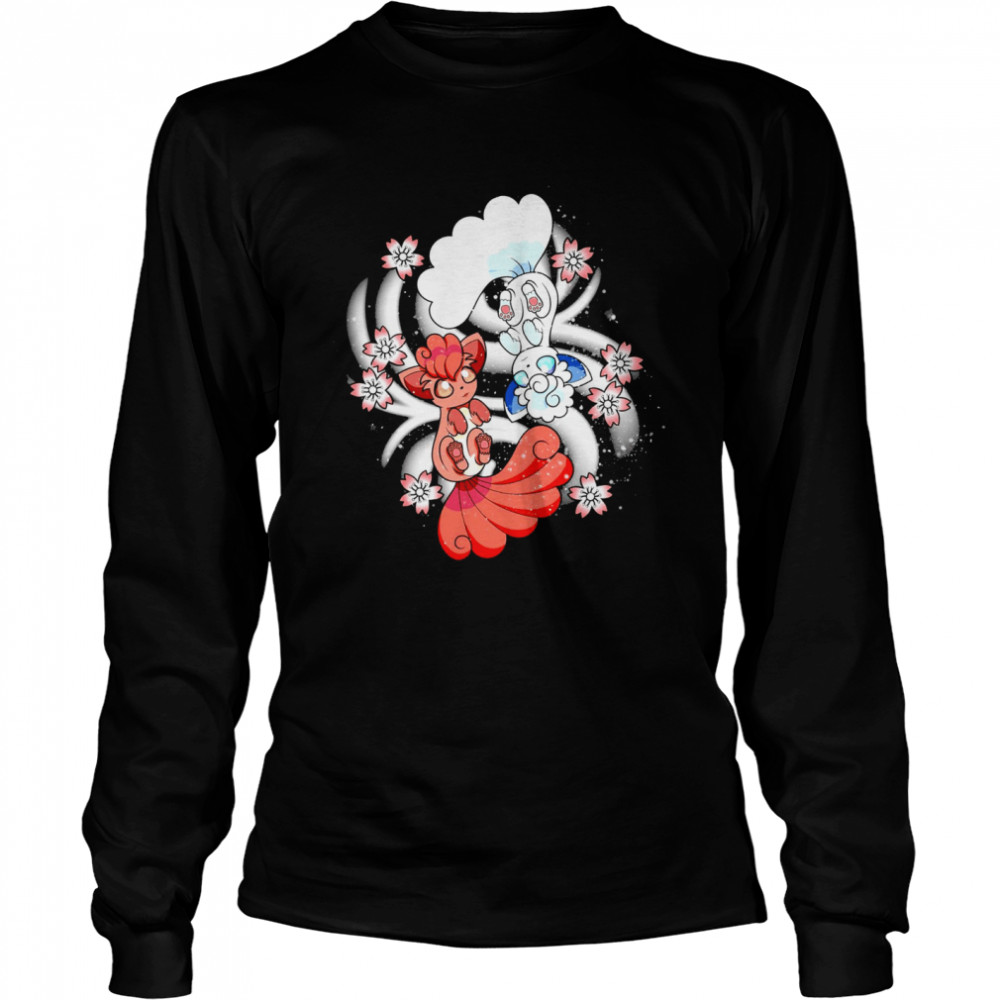 Pokemon Yin and Yang Vulpix fox monsters shirt Long Sleeved T-shirt