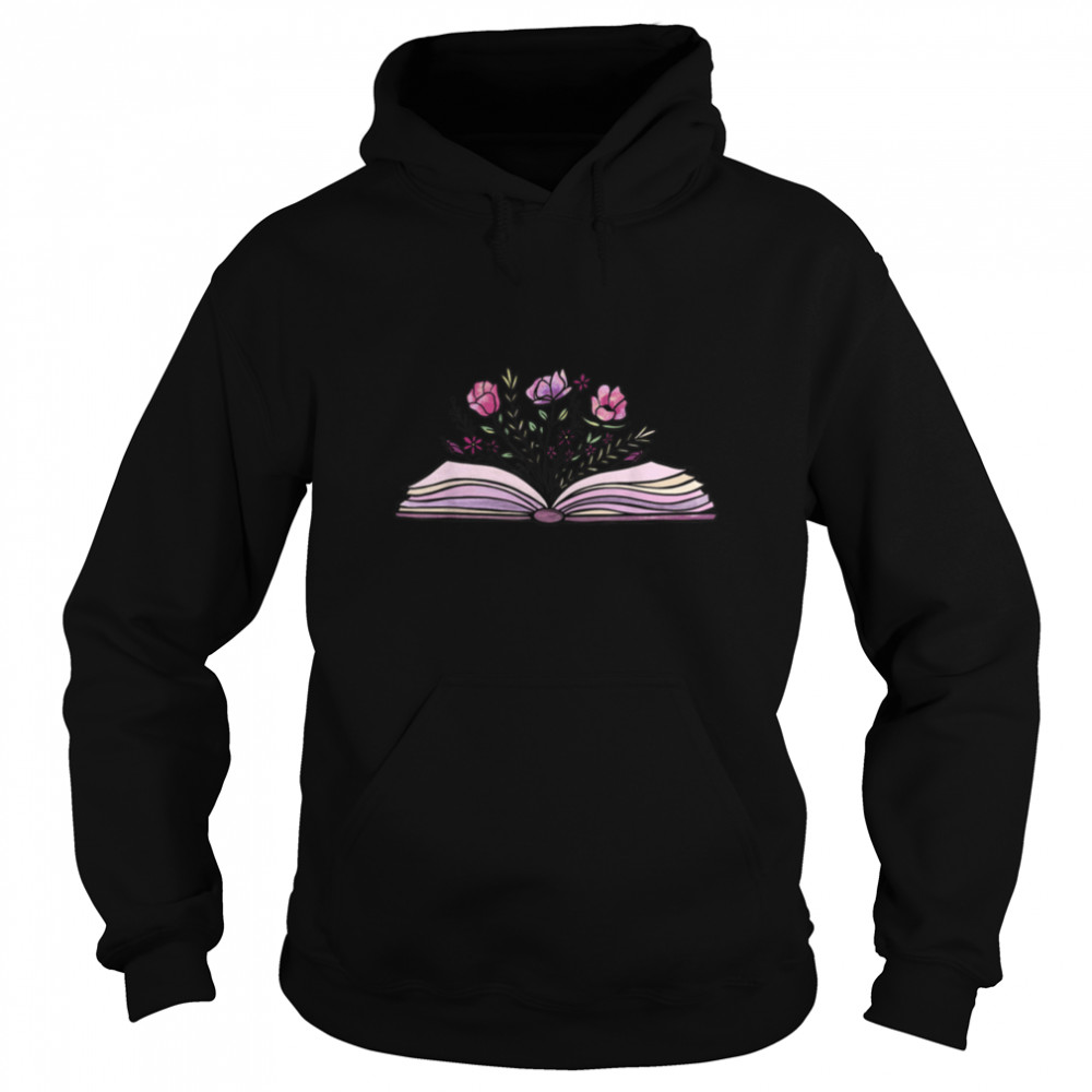 Purple Floral Book With Wildflowers World Book Day T- B09WN1P9FJ Unisex Hoodie