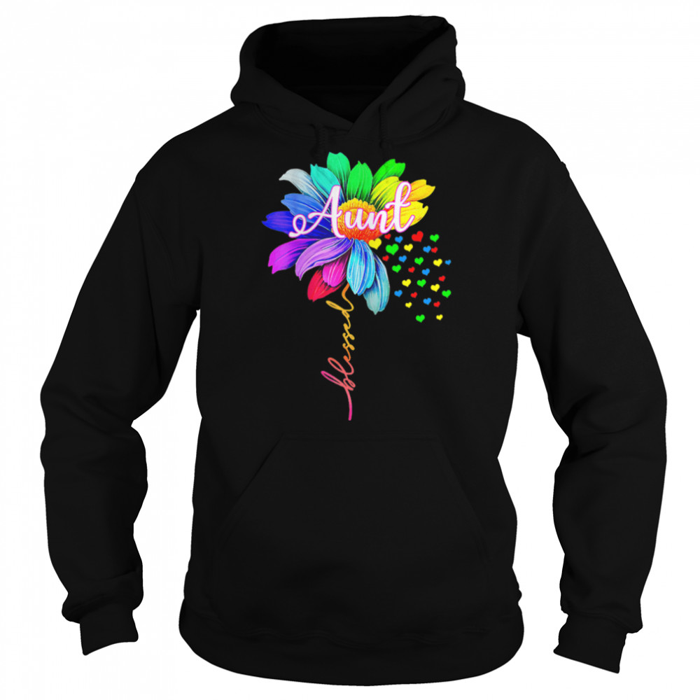 Womens Womens Blessed Aunt Cute Flower Aunt Gifts Funny Mother's Da T- B09WN1YW7R Unisex Hoodie