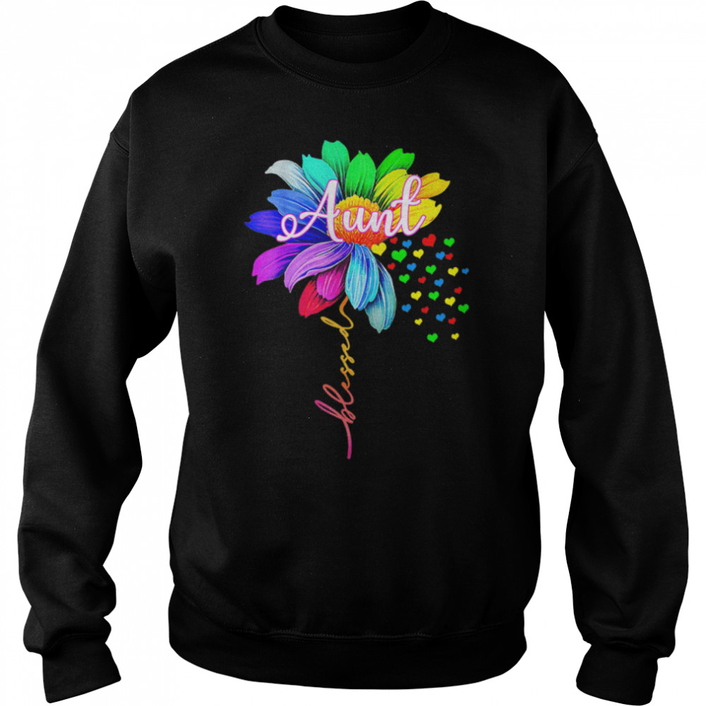 Womens Womens Blessed Aunt Cute Flower Aunt Gifts Funny Mother's Da T- B09WN1YW7R Unisex Sweatshirt