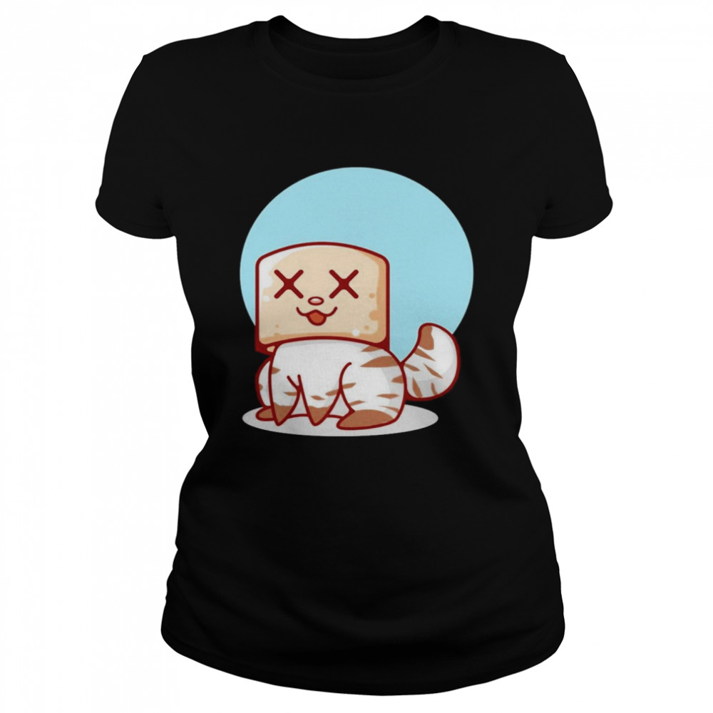 Little Cat Wearing a Marshmallow Mask Kitty Cats Classic Women's T-shirt