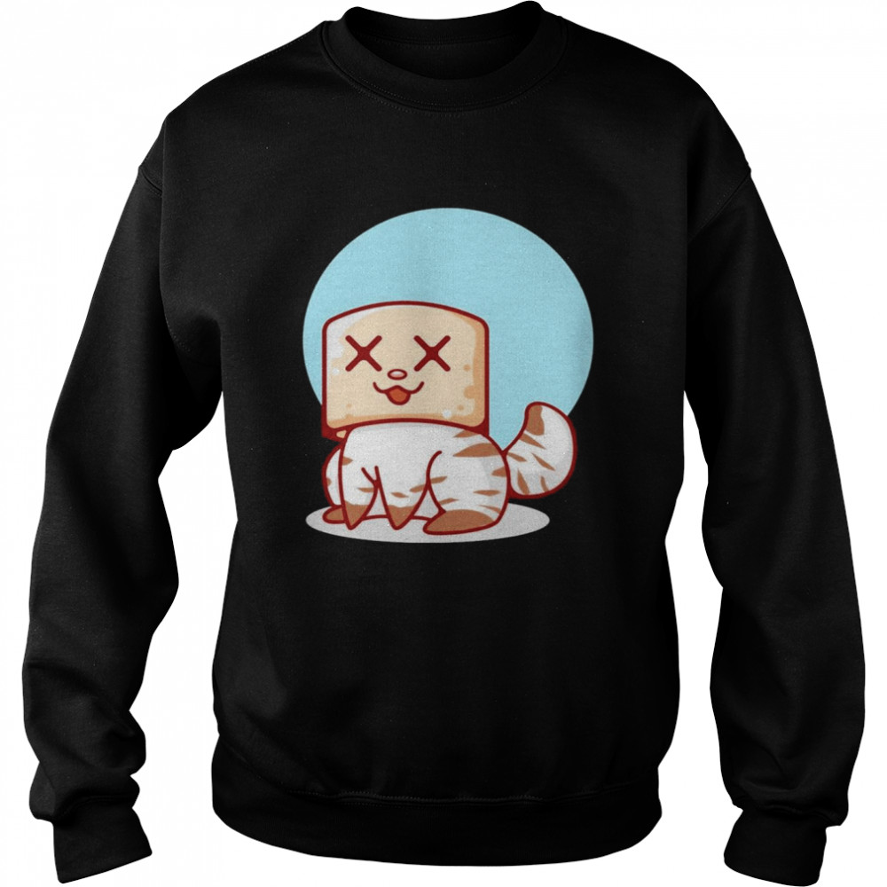 Little Cat Wearing a Marshmallow Mask Kitty Cats Unisex Sweatshirt