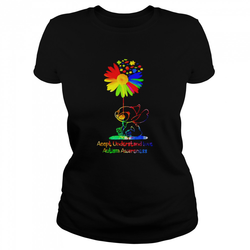 Stitch accept understand love Autism Awareness shirt Classic Women's T-shirt