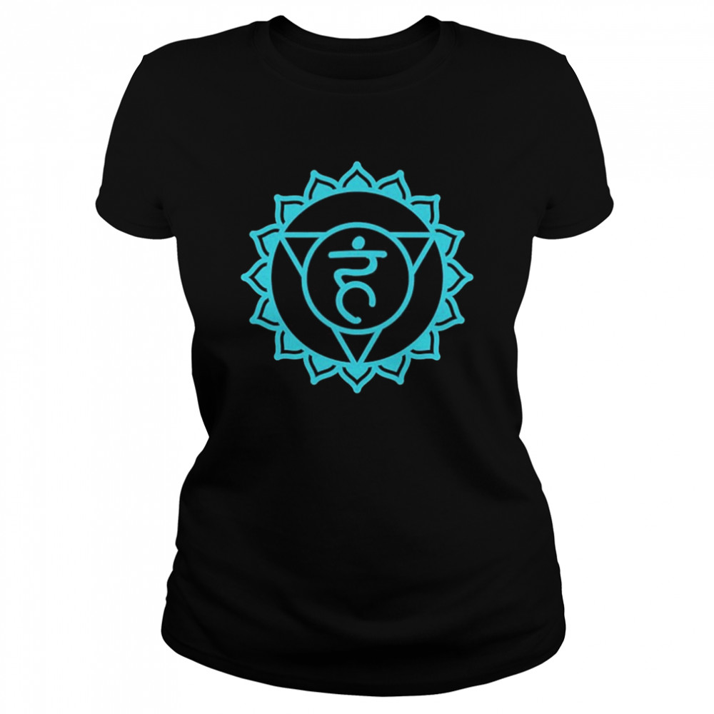 Yoga Chakra Symbol Throat Vishudda Neck Sign Women Girl Classic Women's T-shirt