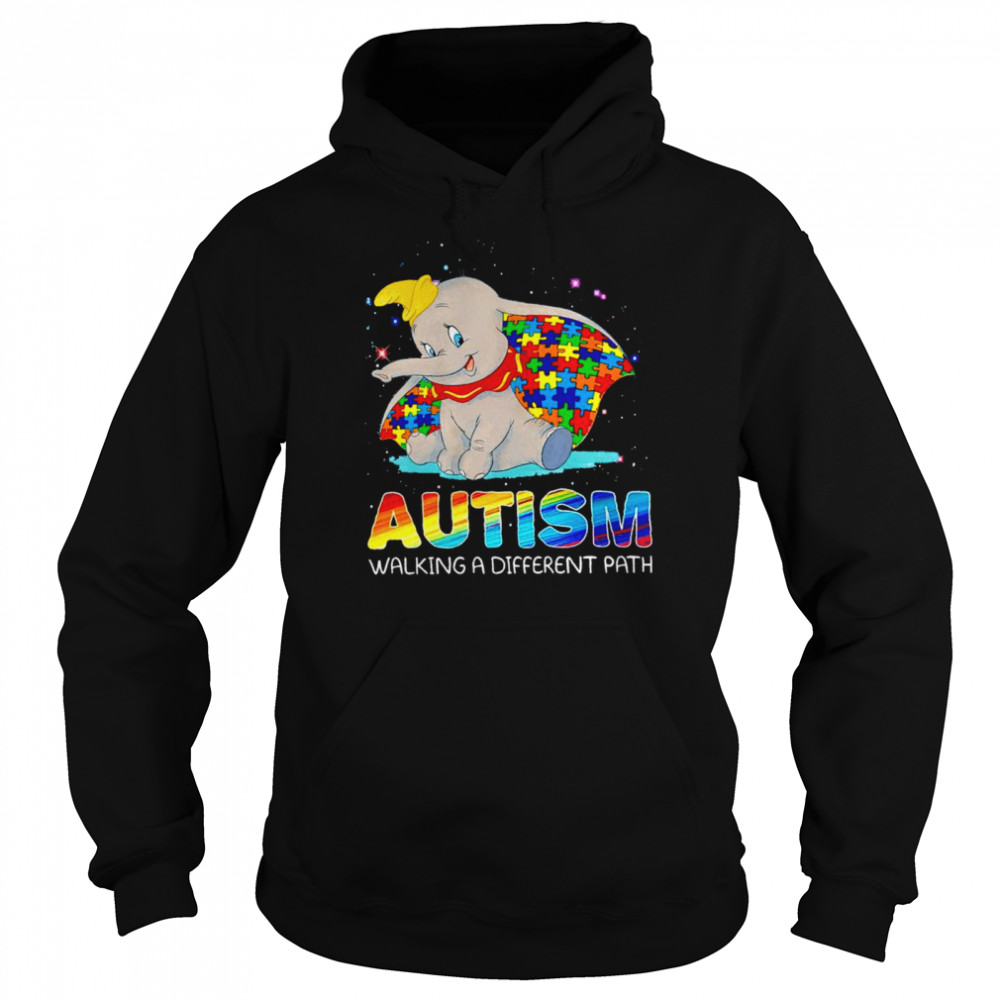 Dumbo Autism walking a different path shirt Unisex Hoodie