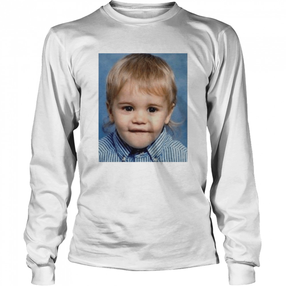 Justin Bieber as a baby t-shirt Long Sleeved T-shirt