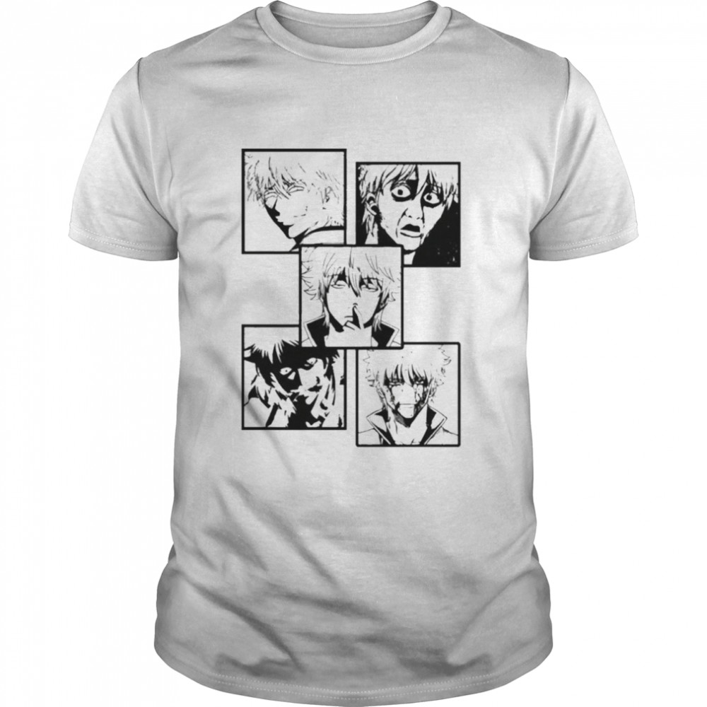 Official Gintama Anime Faces Of Gintoki T-shirt Classic Men's T-shirt