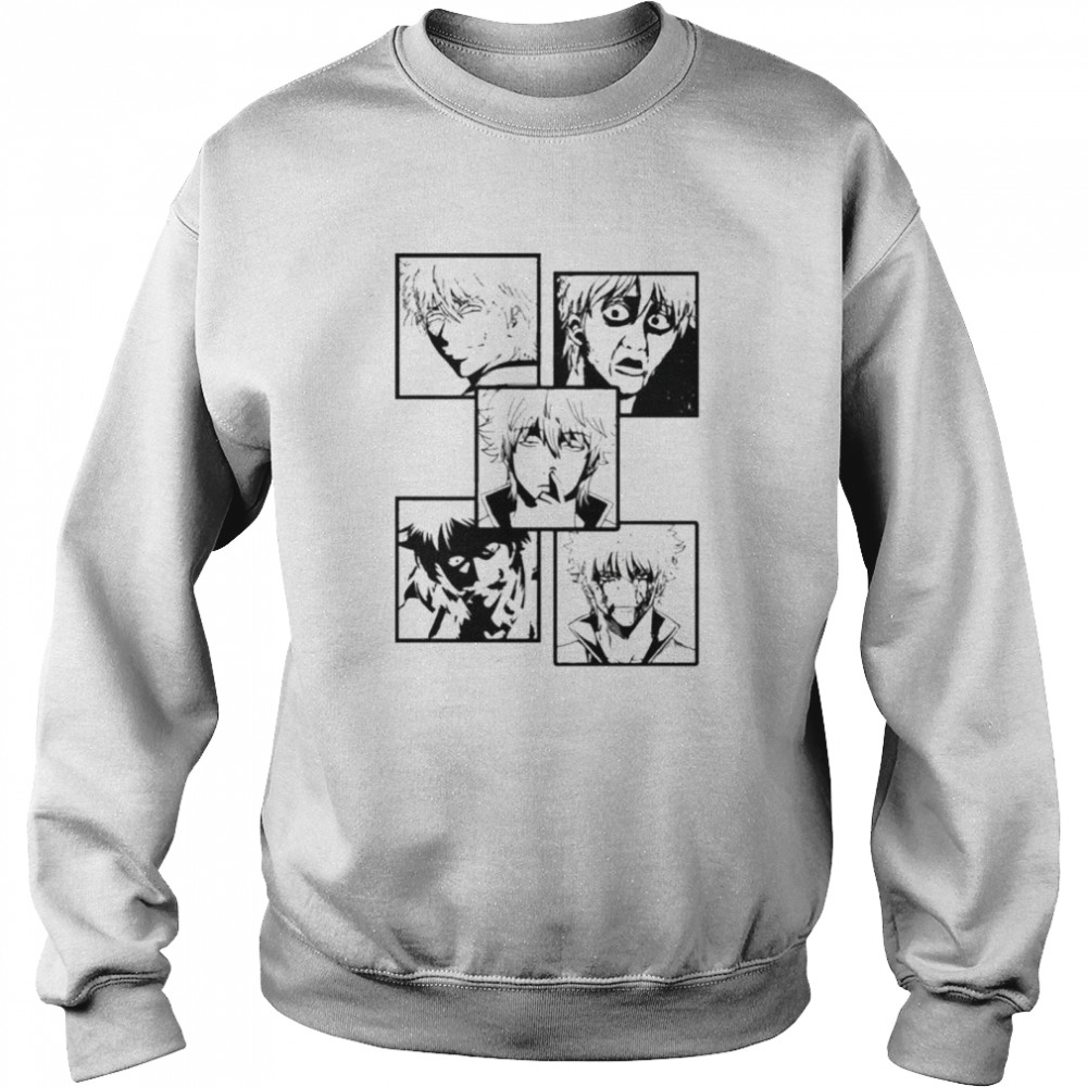 Official Gintama Anime Faces Of Gintoki T-shirt Unisex Sweatshirt