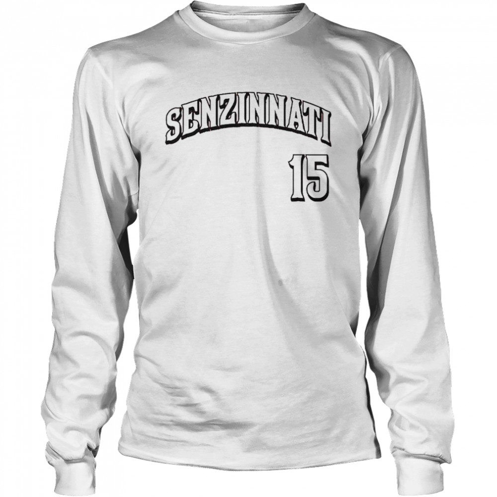 Senzinnati 15 Team Font T- Long Sleeved T-shirt