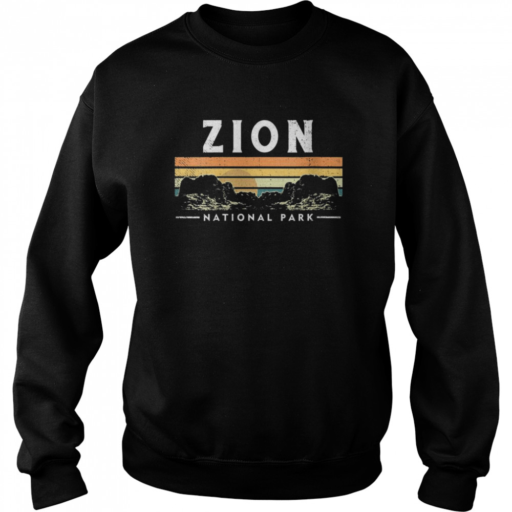 Womens Retro Zion National Park US Vintage Utah Adventure Hiking Unisex Sweatshirt