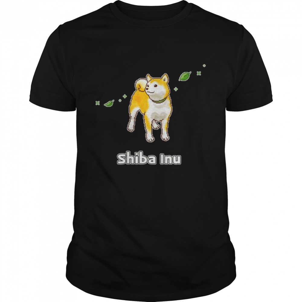 Womens Shiba Inu Dog Enjoying The Breeze Pixel Art Classic Men's T-shirt