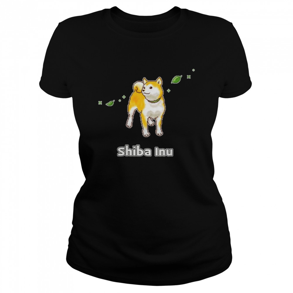 Womens Shiba Inu Dog Enjoying The Breeze Pixel Art Classic Women's T-shirt