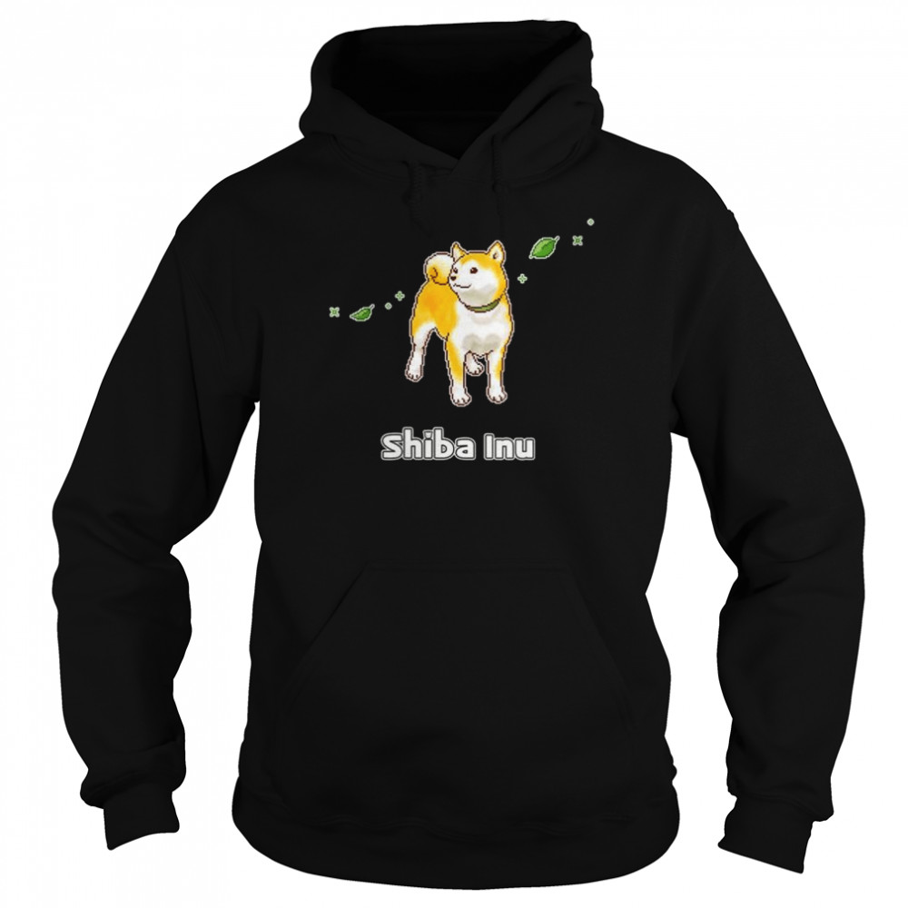 Womens Shiba Inu Dog Enjoying The Breeze Pixel Art Unisex Hoodie