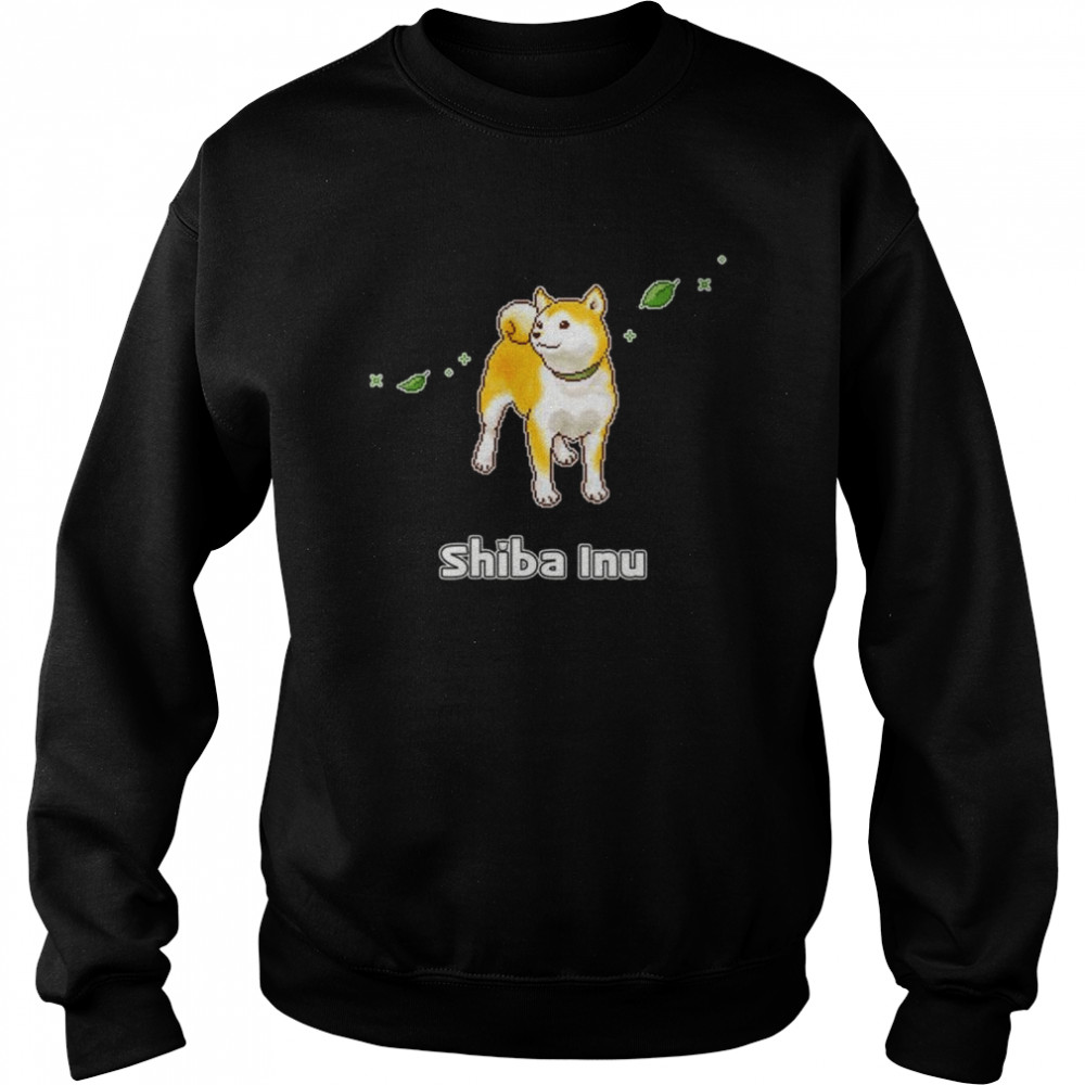 Womens Shiba Inu Dog Enjoying The Breeze Pixel Art Unisex Sweatshirt