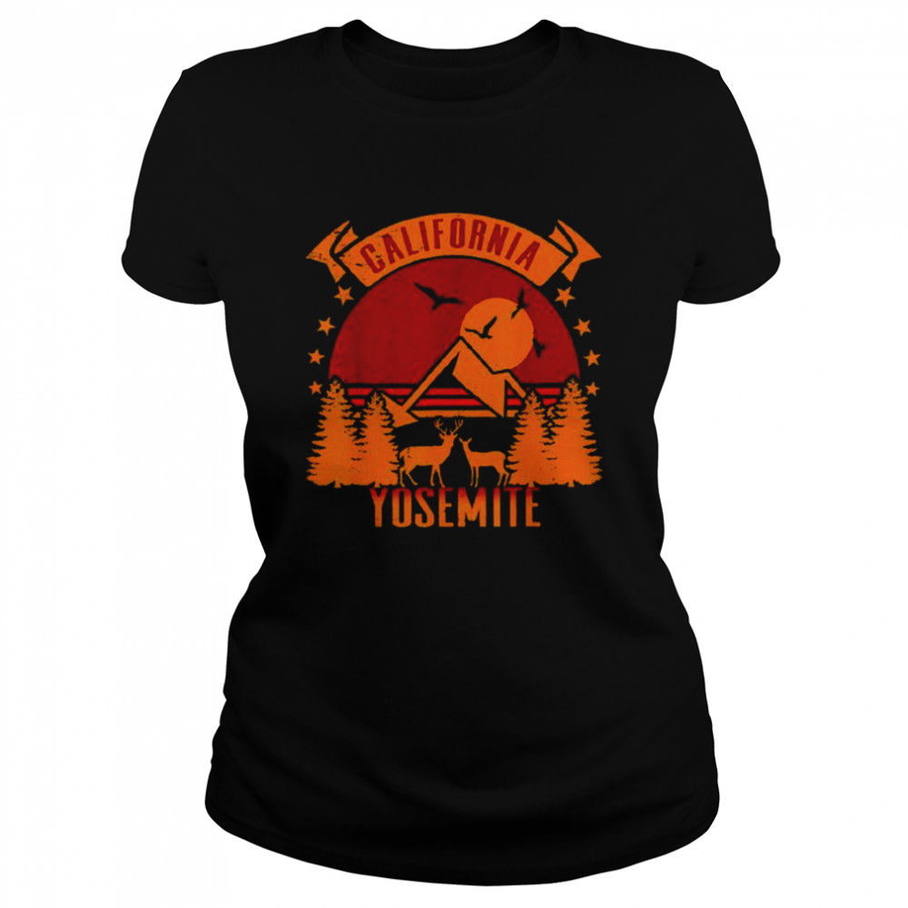 Yosemite Camping Lovers T- Vintage Yosemite National Park California Yosemite T- Classic Women's T-shirt