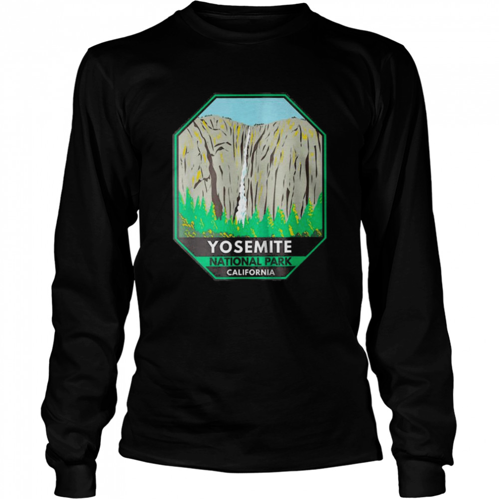 Yosemite Camping T- Yosemite National Park Ribbon Falls California Vintage Camping T- Long Sleeved T-shirt