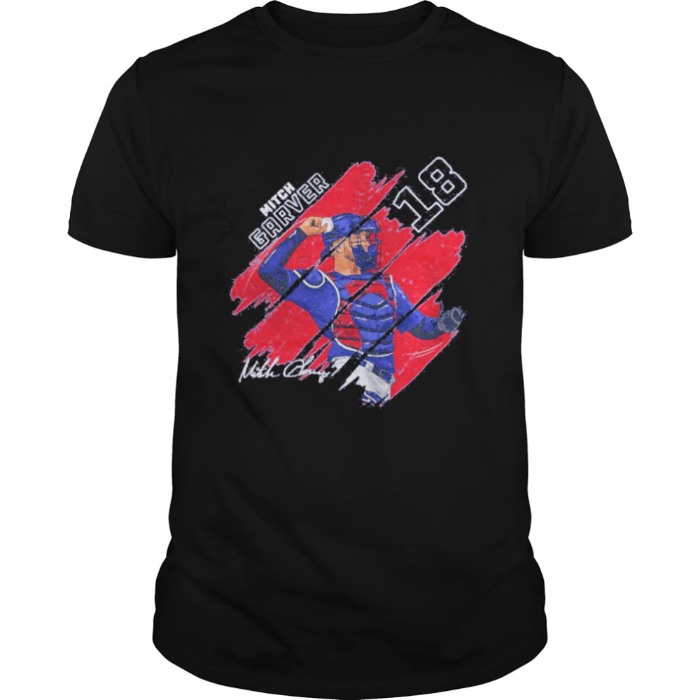 Texas Rangers Mitch Garver stripes signature shirt Classic Men's T-shirt