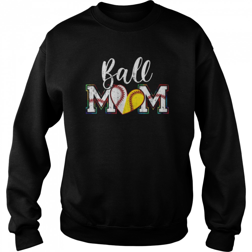Ball Mom Leopard Softball Baseball Mothers Day  Unisex Sweatshirt