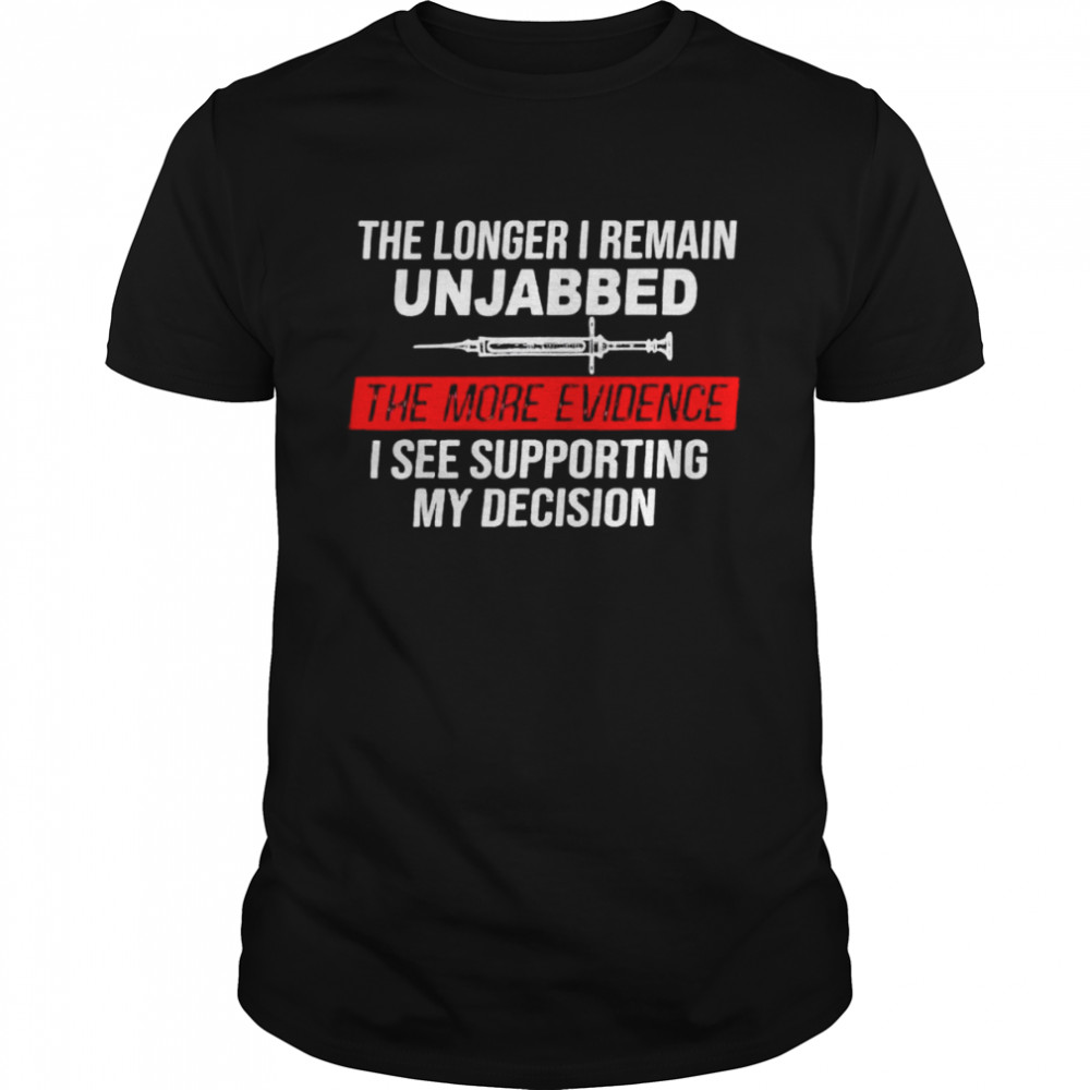 The longer I remain unjabbed the more evidence vaccinated shirt