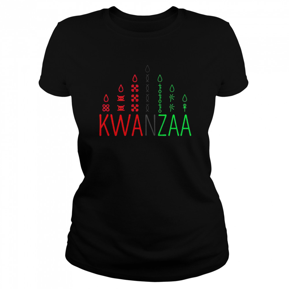 Stolzer afrikanischer amerikanischer Happy Kwanzaa Classic Women's T-shirt