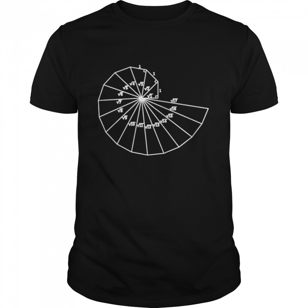 Theodorus Spiralgeometrie Mathematik Geek Classic Men's T-shirt