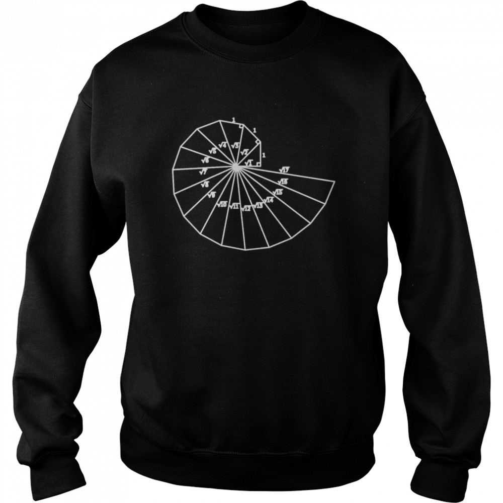 Theodorus Spiralgeometrie Mathematik Geek Unisex Sweatshirt