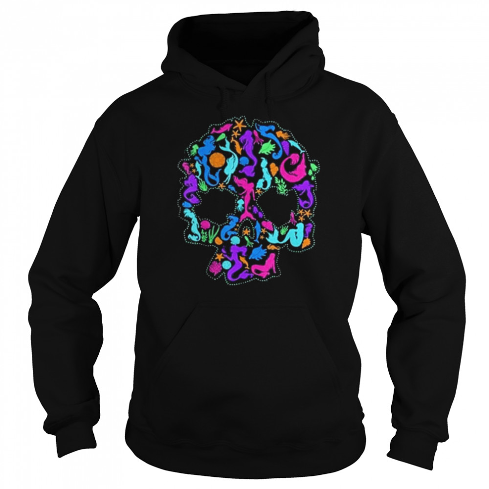 Skull made of mermaids ocean sea halloween shirt Unisex Hoodie