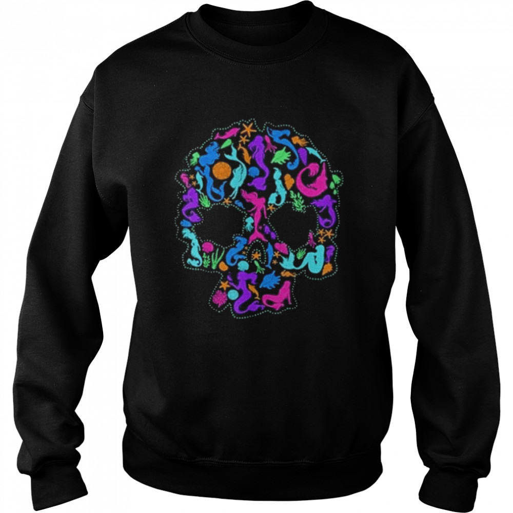 Skull made of mermaids ocean sea halloween shirt Unisex Sweatshirt