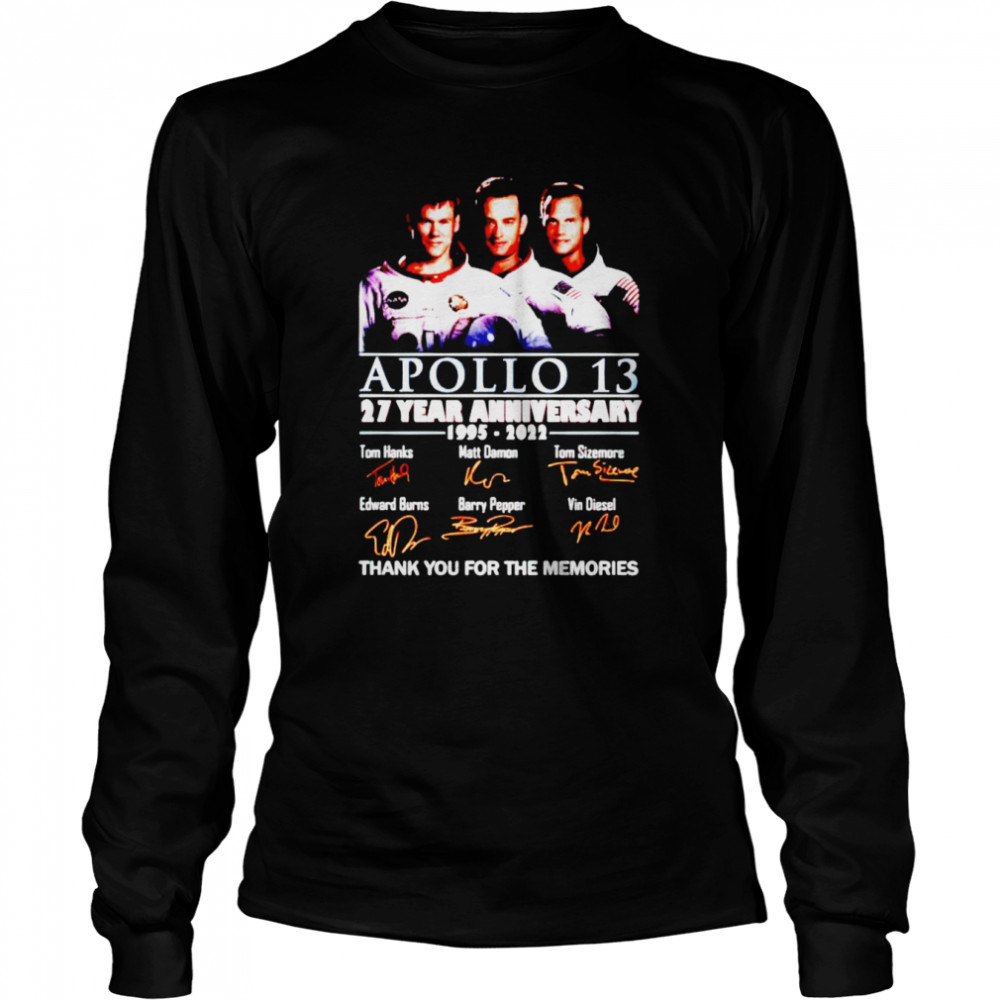 Apollo 13 27 year Anniversary 1995 2022 signatures shirt Long Sleeved T-shirt