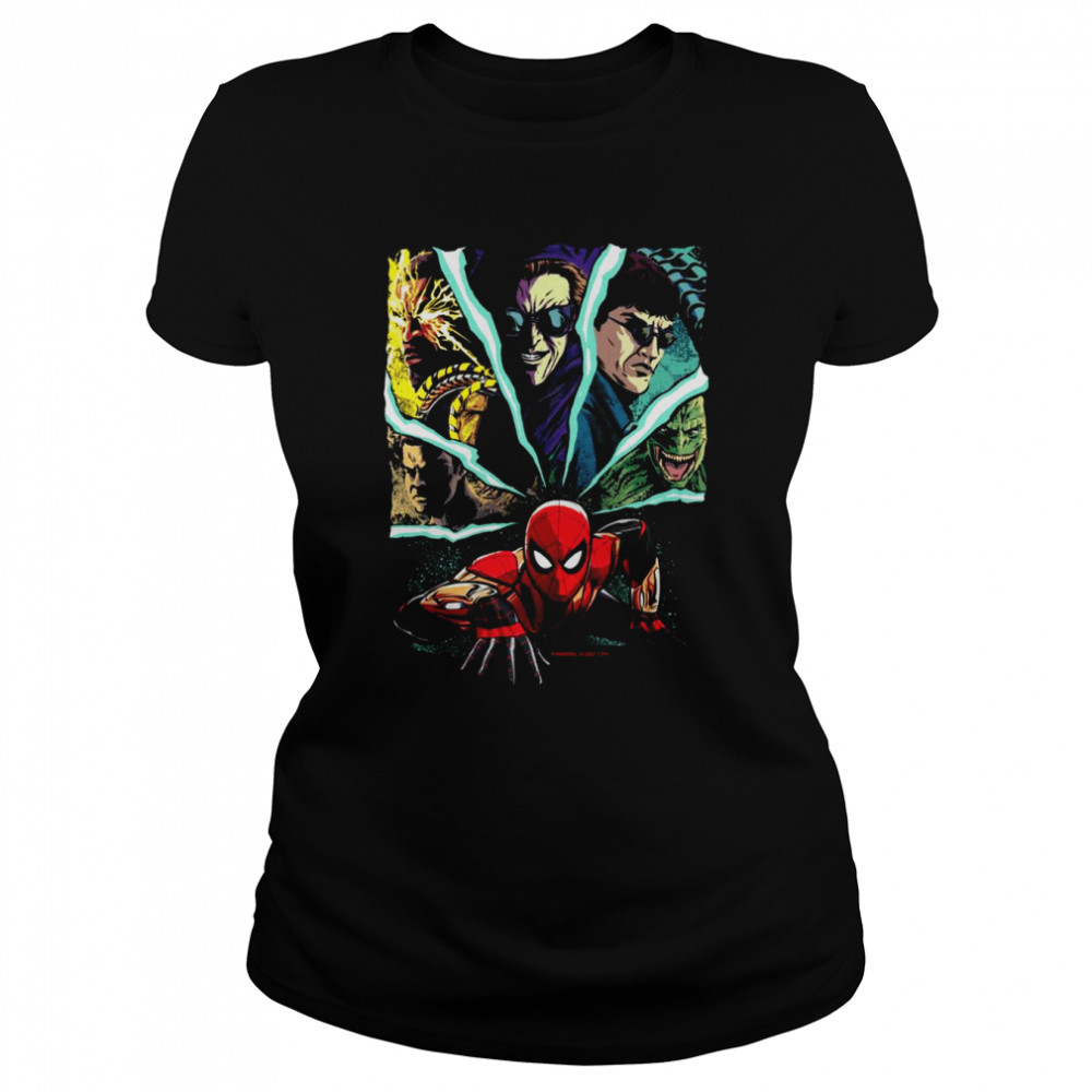Marvel SpiderMan No Way Home SpiderMan and Foes Langarmshirt Classic Women's T-shirt