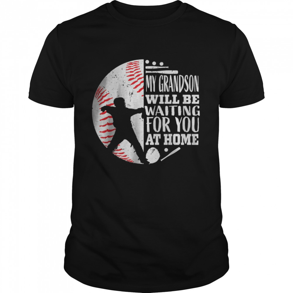 Baseball Catcher Grandma Grandpa Grandson Quote Graphic T- Classic Men's T-shirt