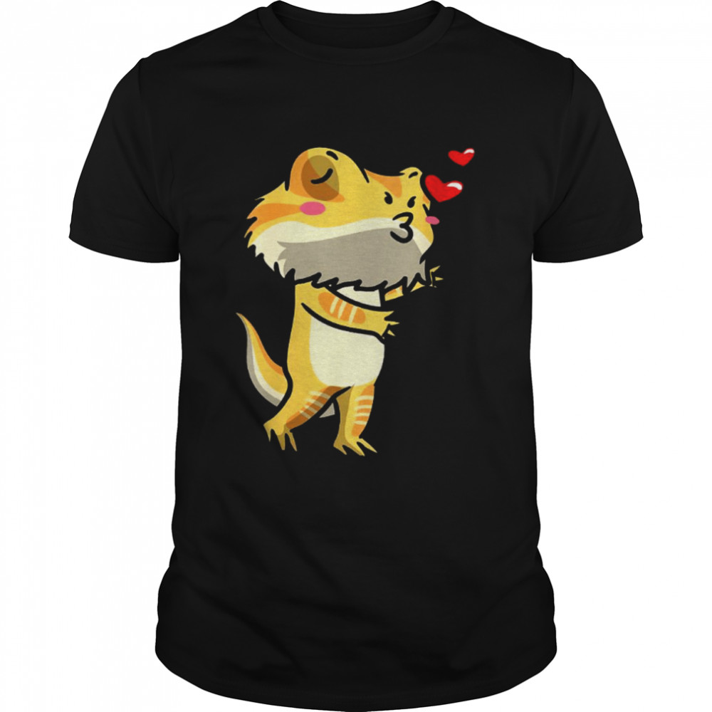 Bearded Dragon Pogona Reptile Lizard Kisses Classic Men's T-shirt