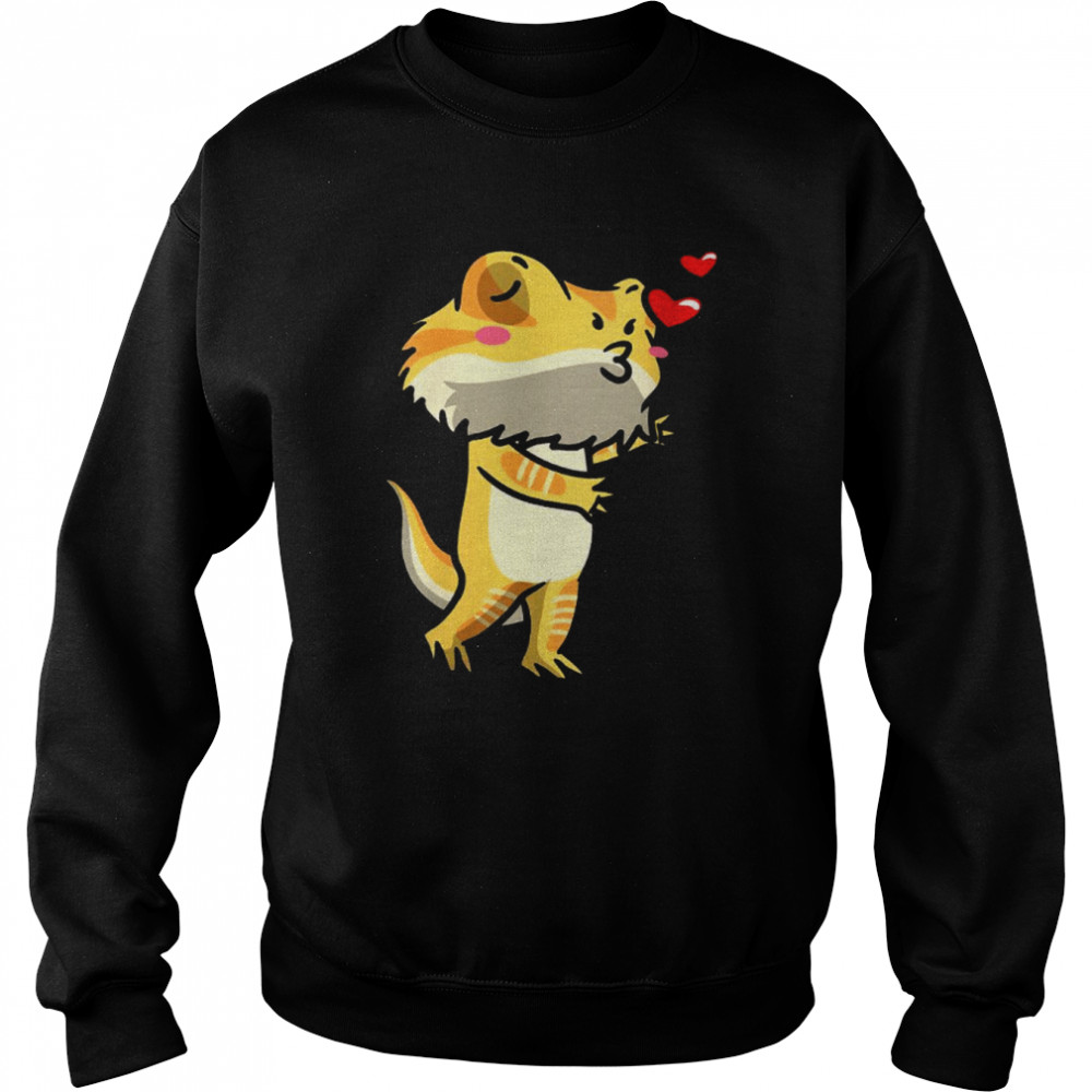 Bearded Dragon Pogona Reptile Lizard Kisses Unisex Sweatshirt